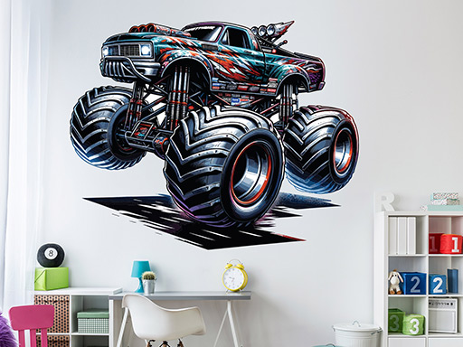 Monster truck 02 samolepky na zeď, Monster truck 02 nálepky na stěnu, Monster truck 02 dekorace na zdi, Monster truck 02 tapety na zdi